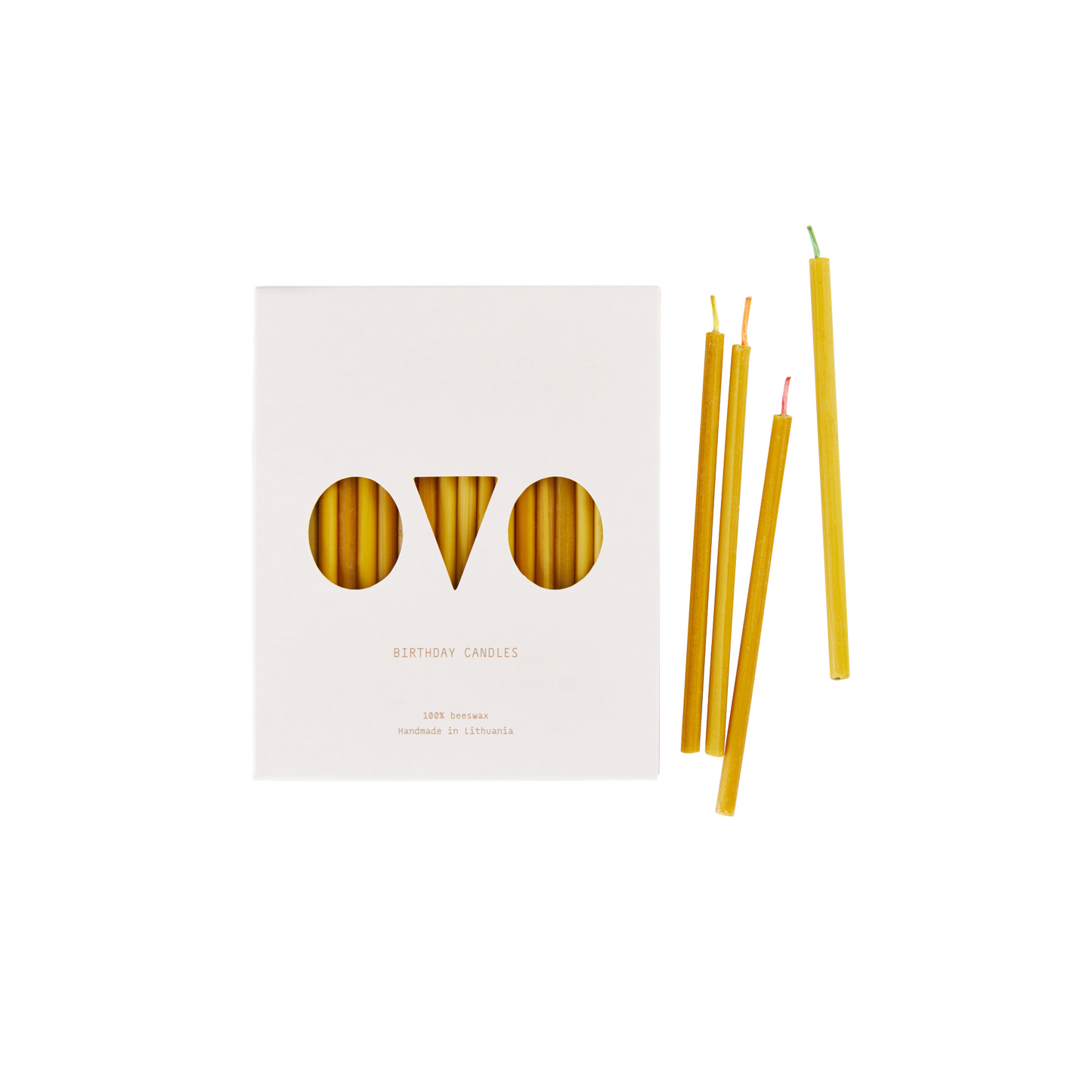 bougies d'anniversaire en cire d'abeille Ovo Things