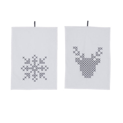 Set de 2 torchons en coton pour Noel de chez Bloomingville pour Esprit Nordik