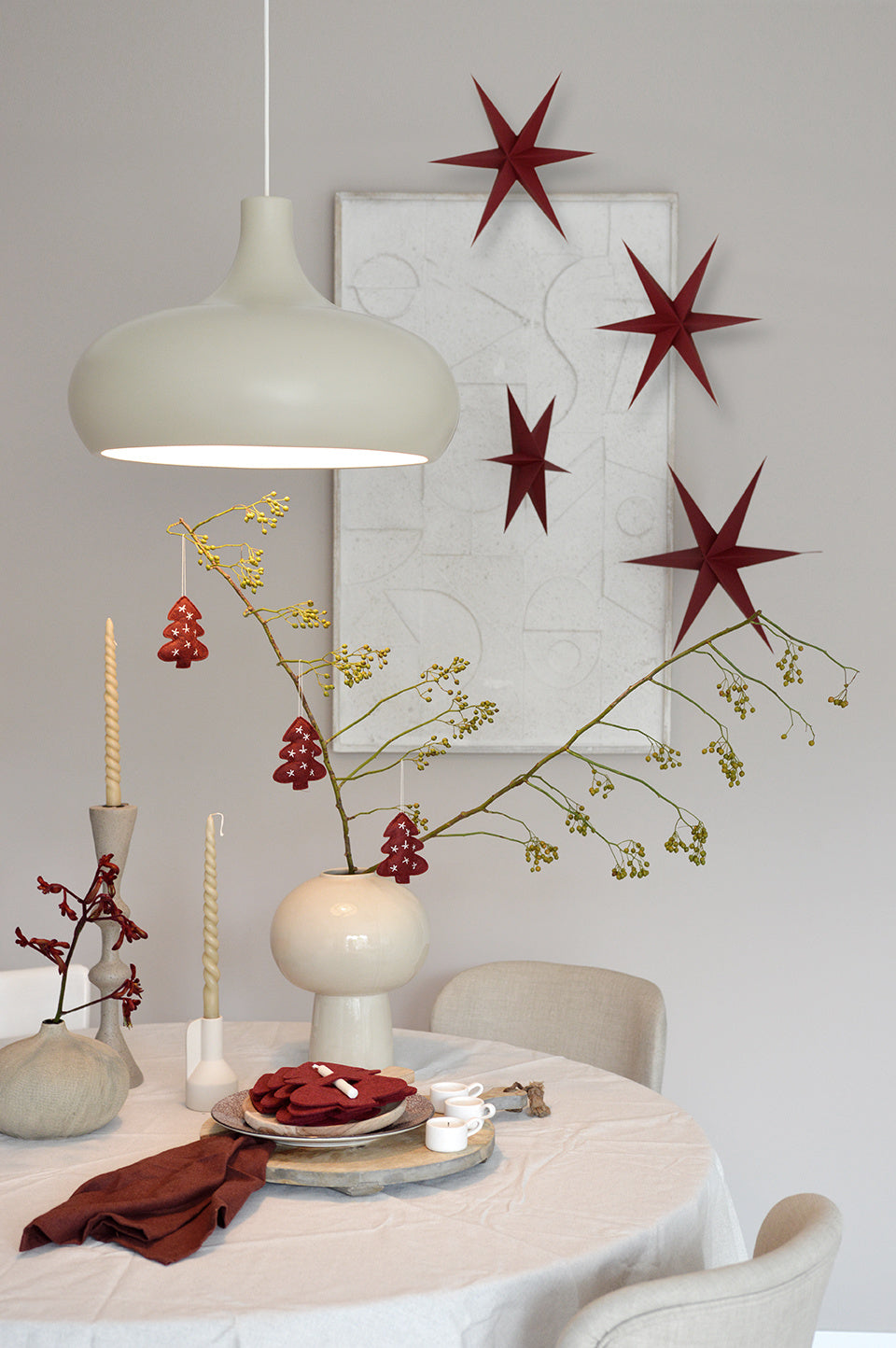 Etoiles en papier set de 2- Cranberry