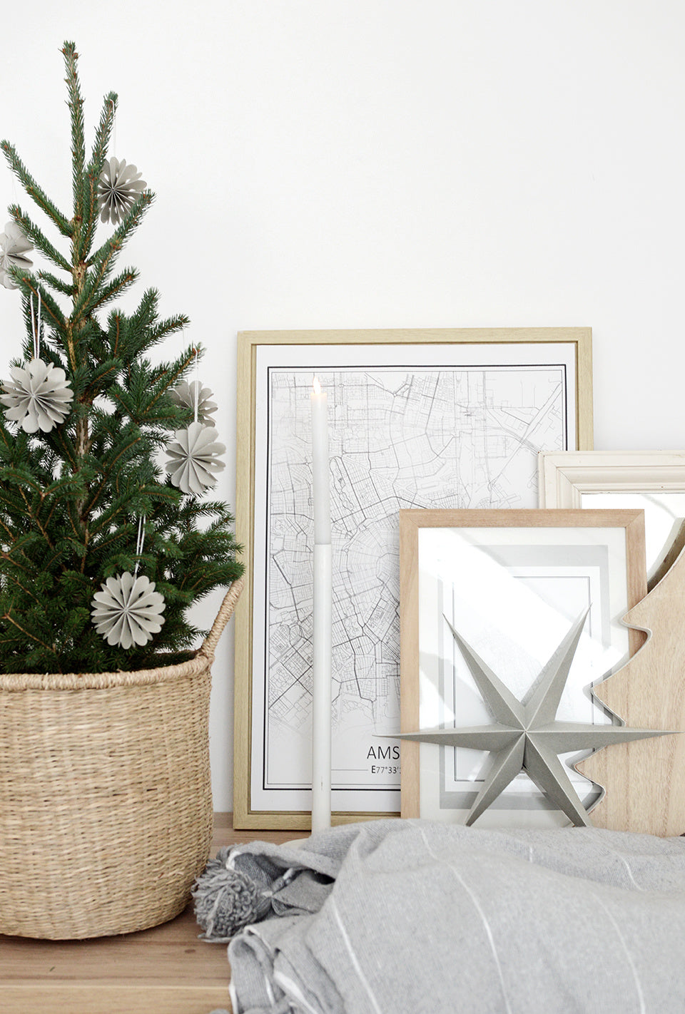Etoiles en papier set de 2- Gris