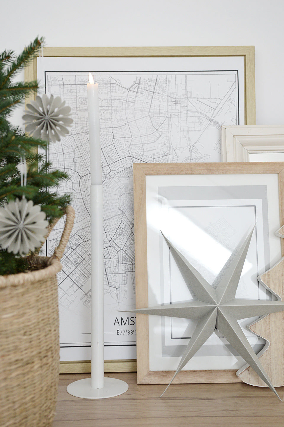 Etoiles en papier set de 2- Gris