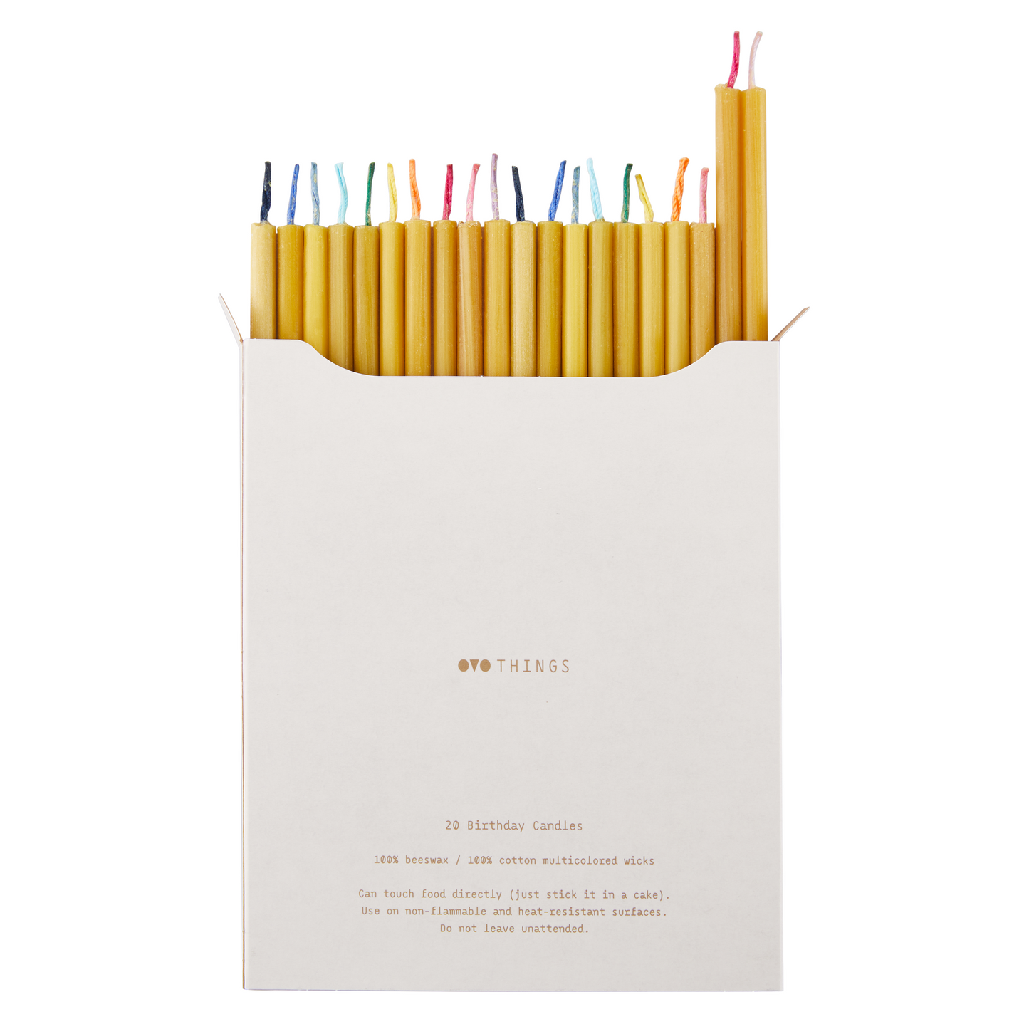 bougies d'anniversaire en cire d'abeille Ovo Things