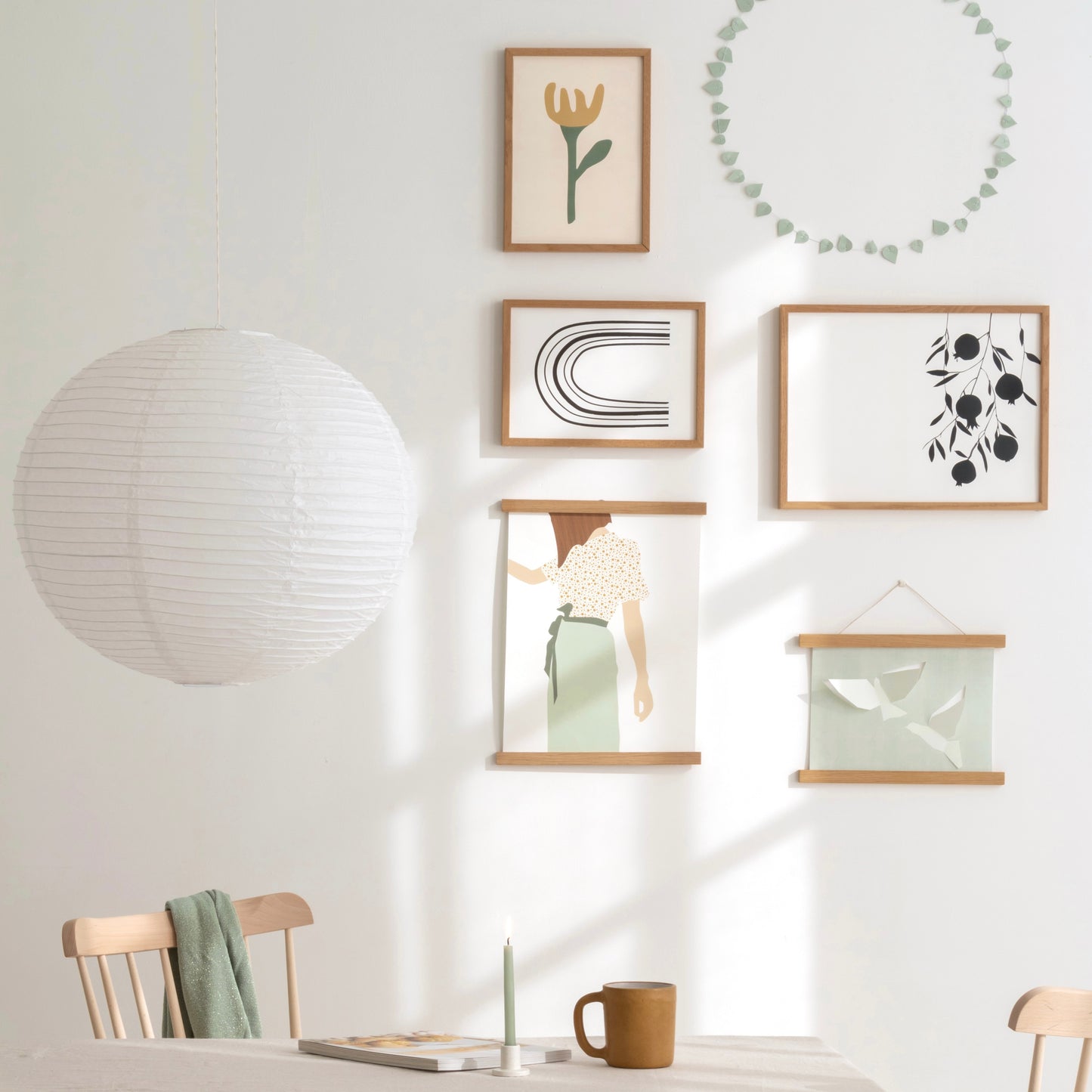 Guirlande de feuilles Twig- Vert Sauge