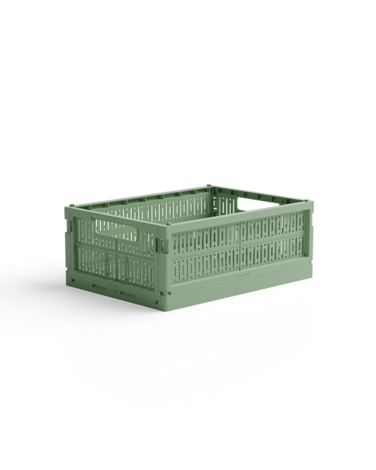 Caisse de rangement pliable (2 tailles)- Vert sauge