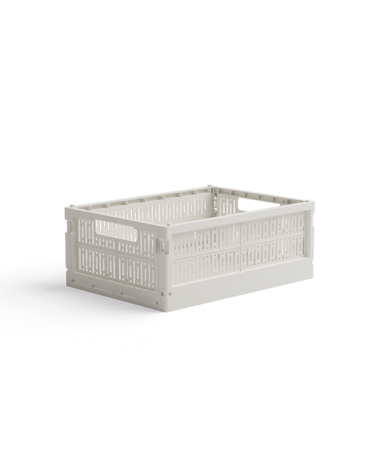 Caisse de rangement pliable (2 tailles)- Blanc cassé