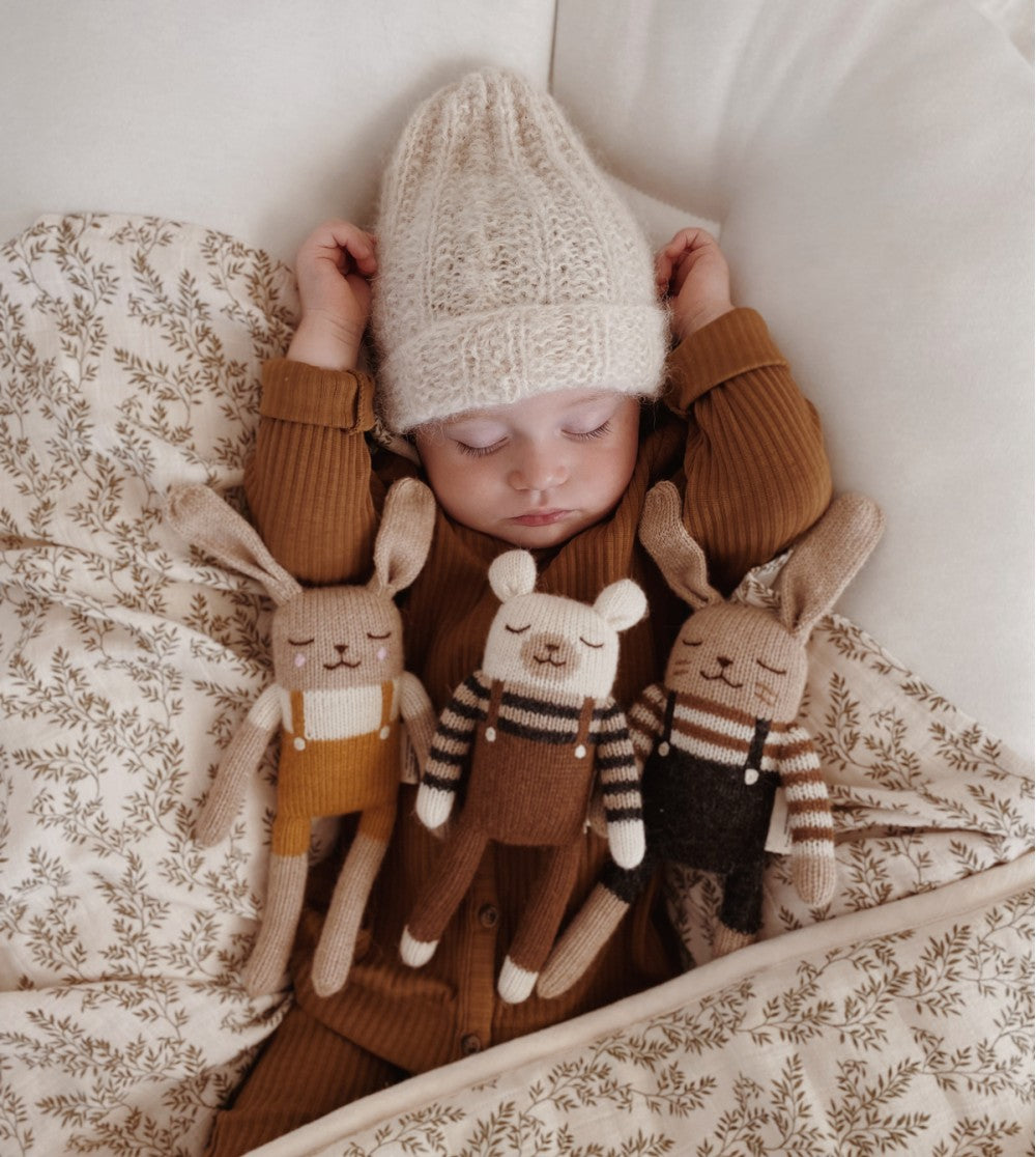 Doudou ours polaire- salopette noisette