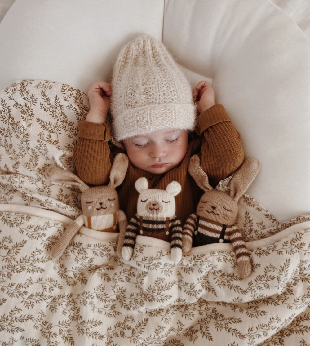 Doudou ours polaire- salopette noisette