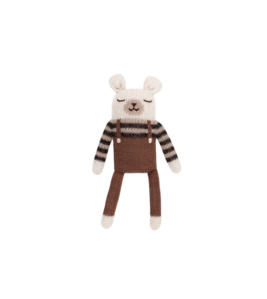Doudou ours polaire- salopette noisette