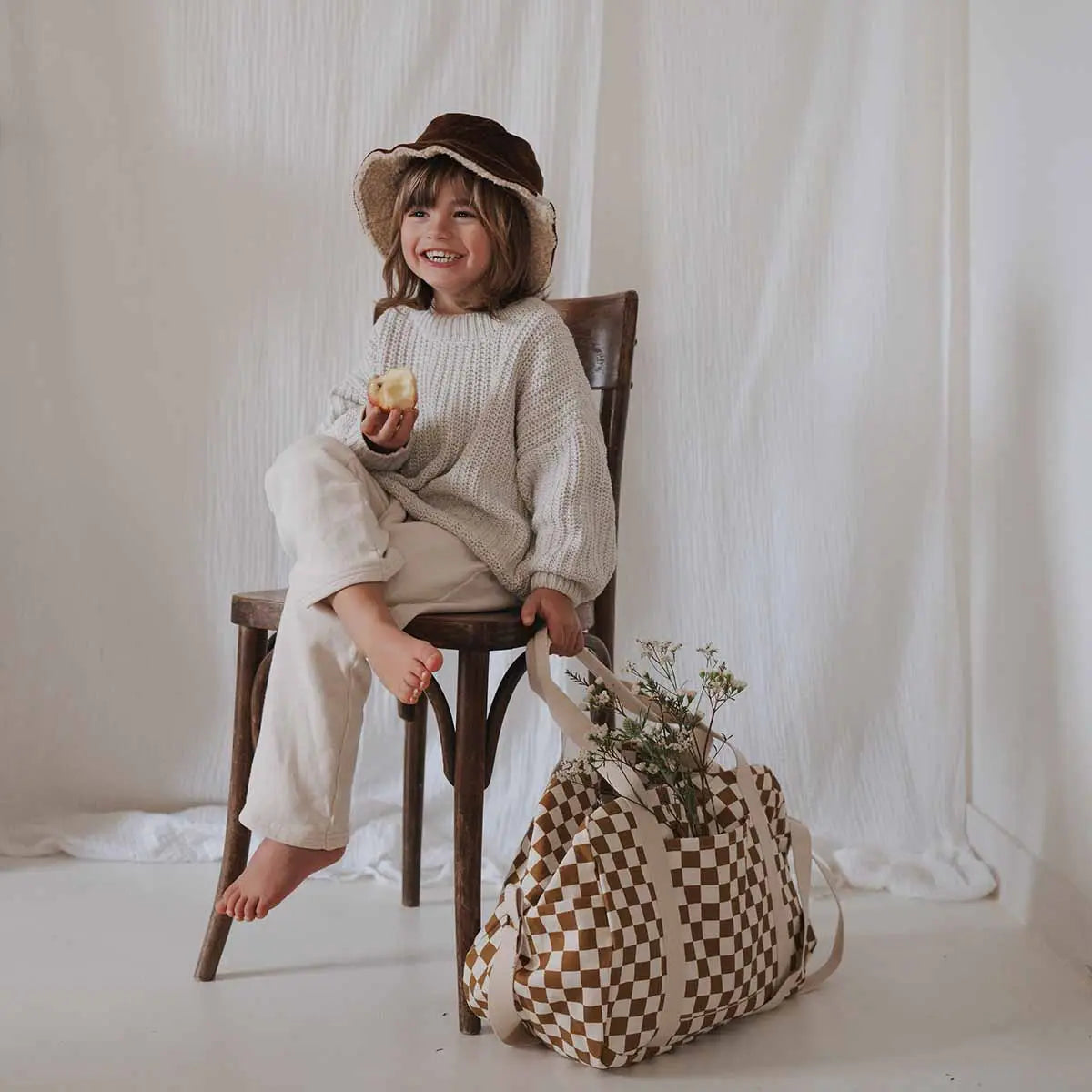 Sac week-end Raphael- Damier caramel