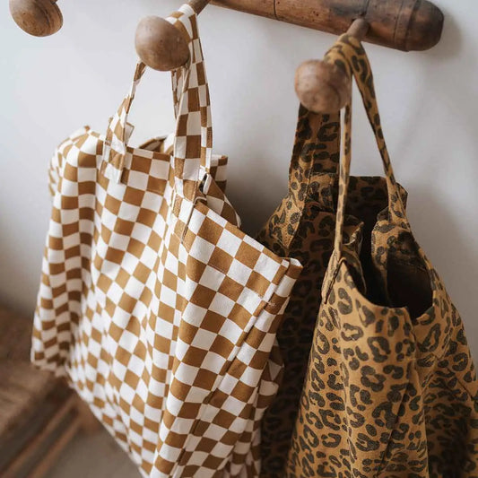Sac cabas Elisa- Damier caramel