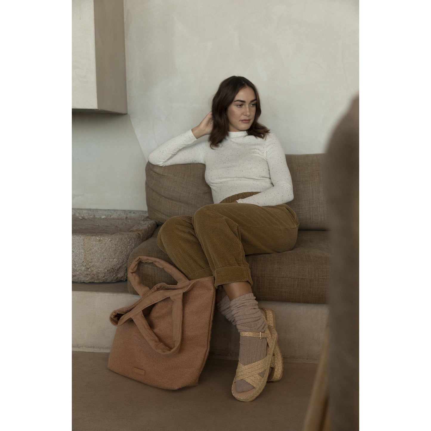 sac à main cajou laine teddy