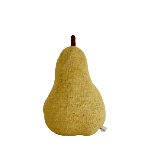 Hochet Poire Laine et Coton Mustard