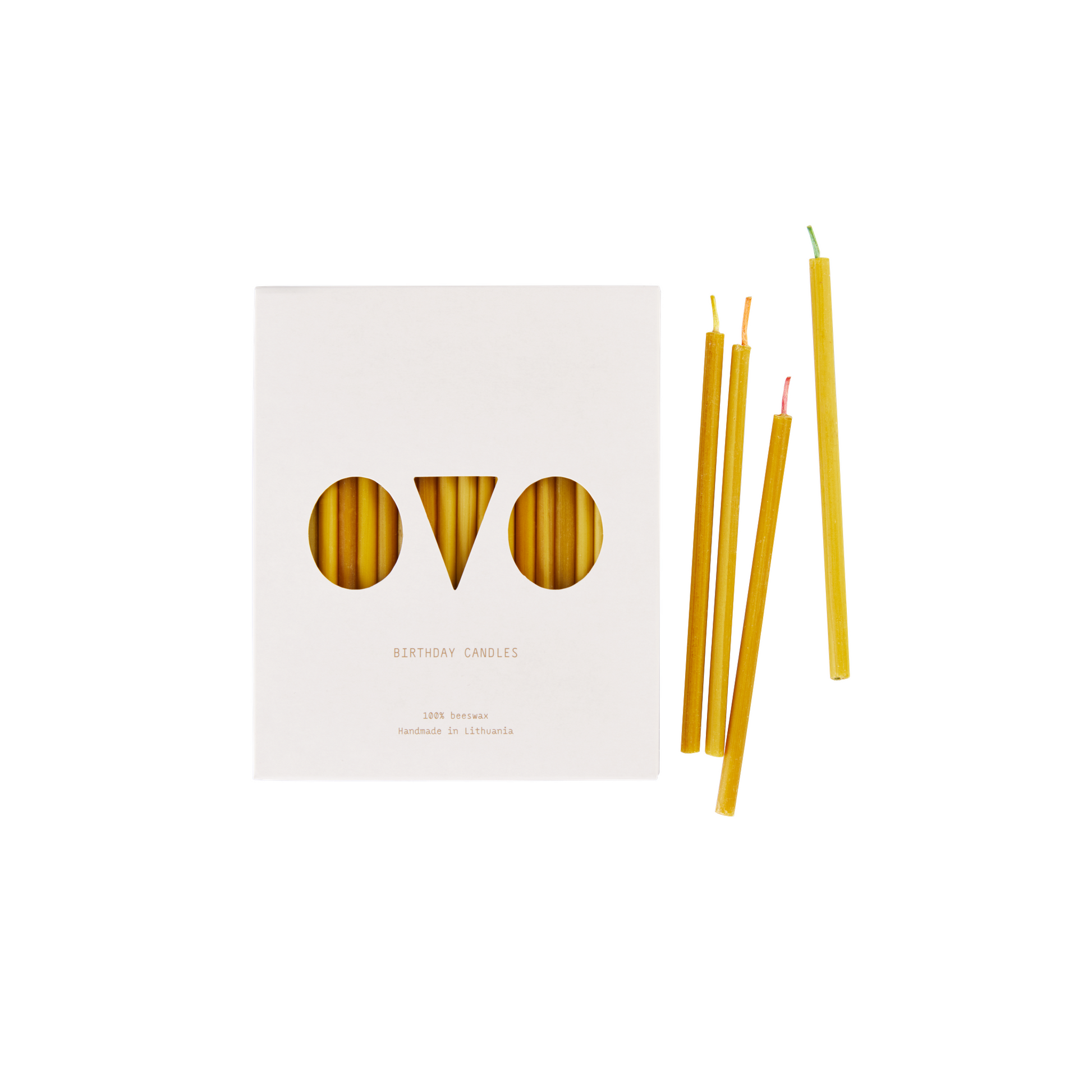 bougies d'anniversaire en cire d'abeille Ovo Things