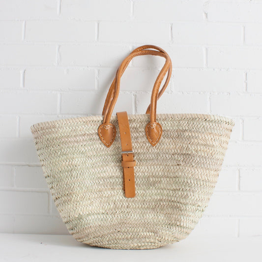 panier avec poignée cuir