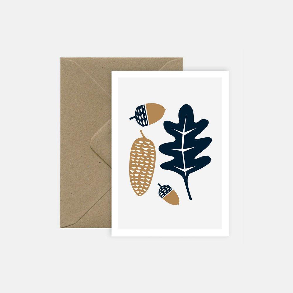 carte postale double et enveloppe kraft michoucas design
