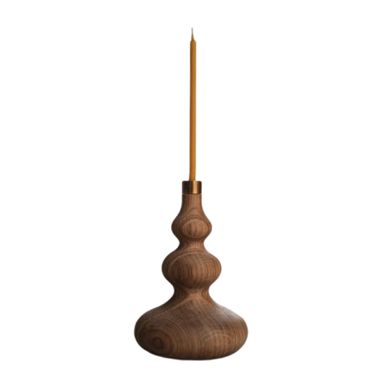 bougeoir en bois double ovo things