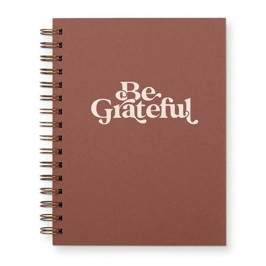 Carnet ligné "Be Grateful"- Terracotta et blanc cassé