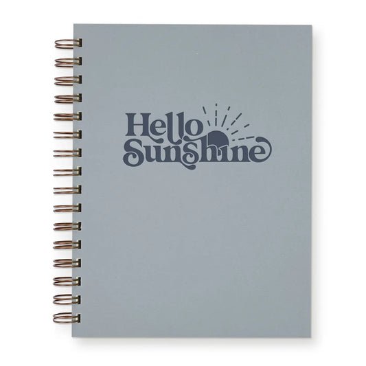 Carnet ligné "Hello Sunshine"- Bleu ciel et bleu foncé