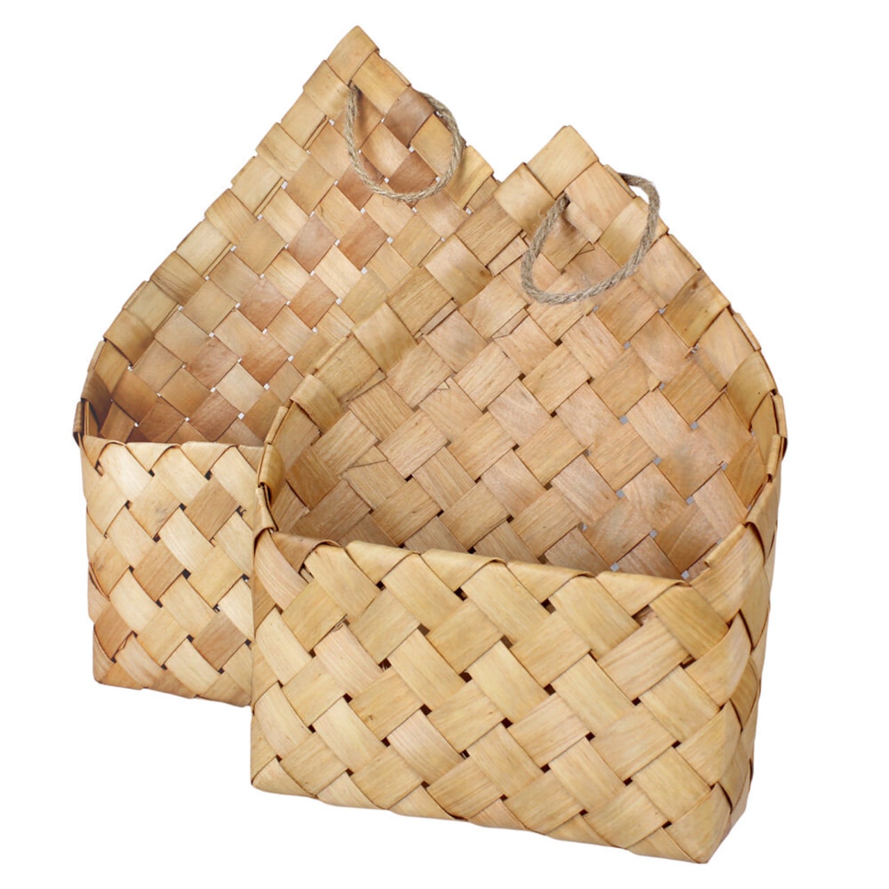 Paniers muraux en bois- Set de 2