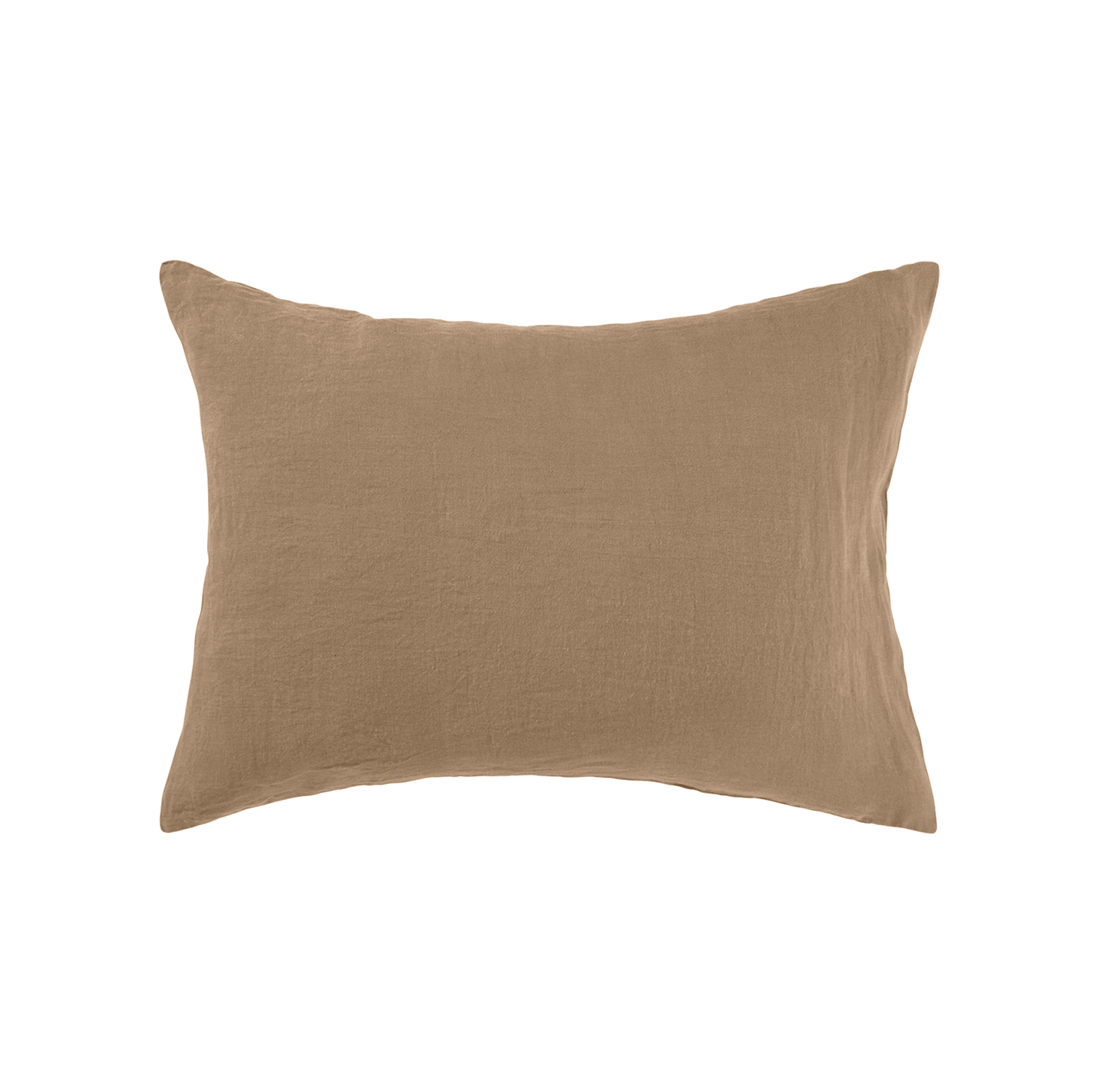 housse coussin lin lavé camel linge particulier