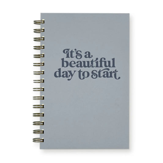 Journal planificateur "It's a beautiful day"- Bleu ciel et bleu foncé