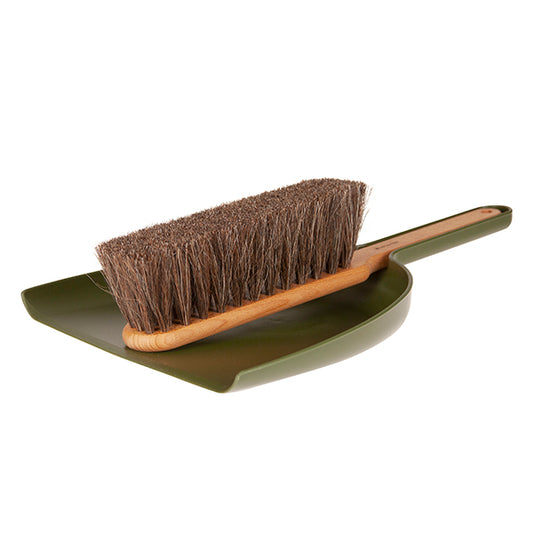 Set pelle et balayette en bois- Vert mousse